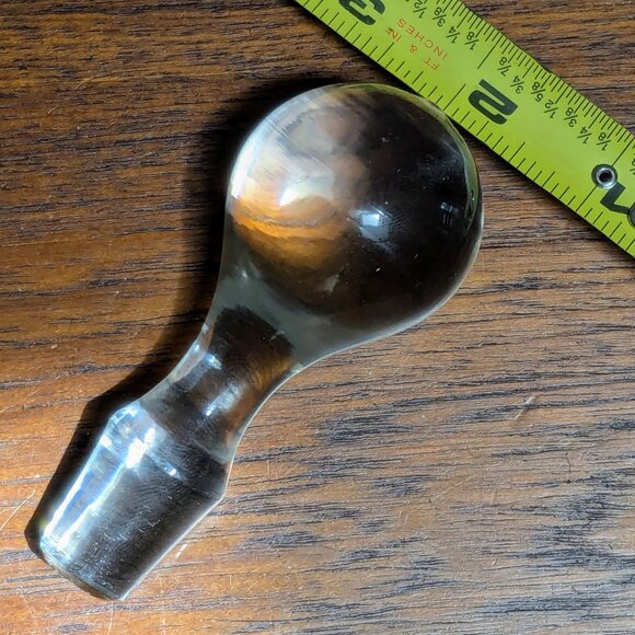 Vtg MCM Clear Glass OR Crystal Ball Top Decanter Stopper - 3.5" Long - Elegant! - Picture 6 of 7